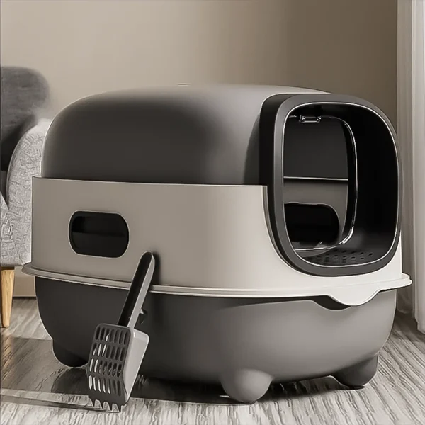 Closed cat litter box, splash proof