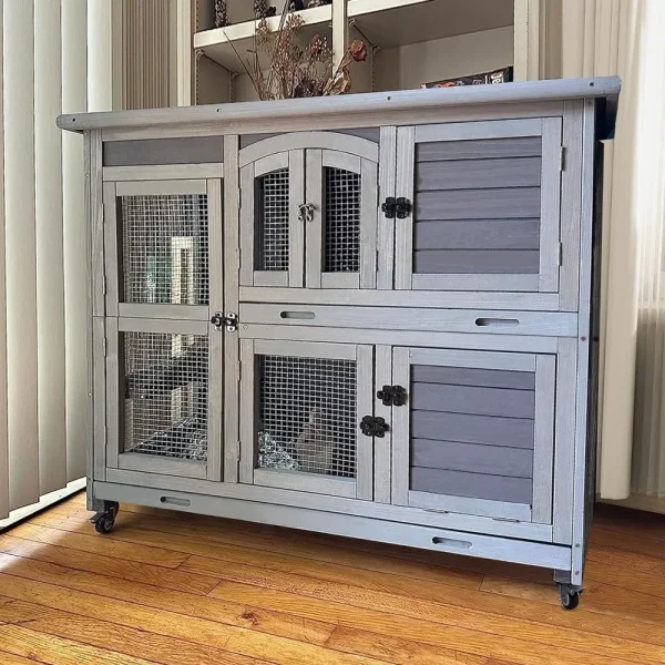 Indoor Outdoor Bunny House Bunny Cage on Wheel