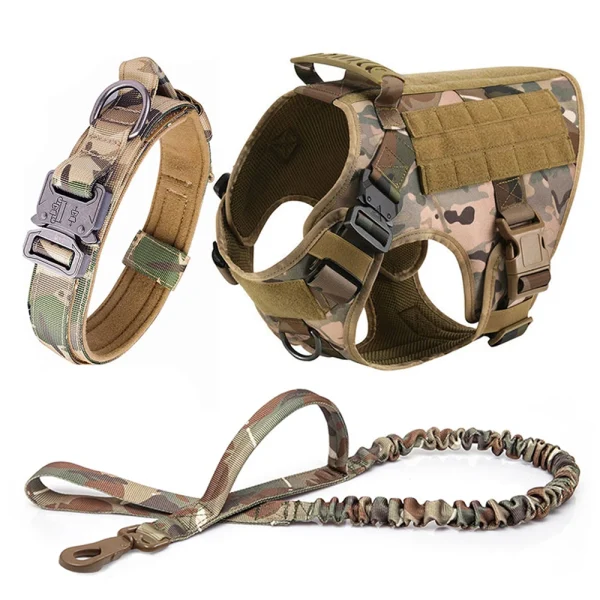 Large Dog Harness Collar Leash Set Military Dog Harnesses