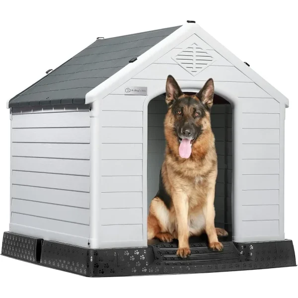 Durable Waterproof Plastic Dog House for Small to Large Sized Dogs