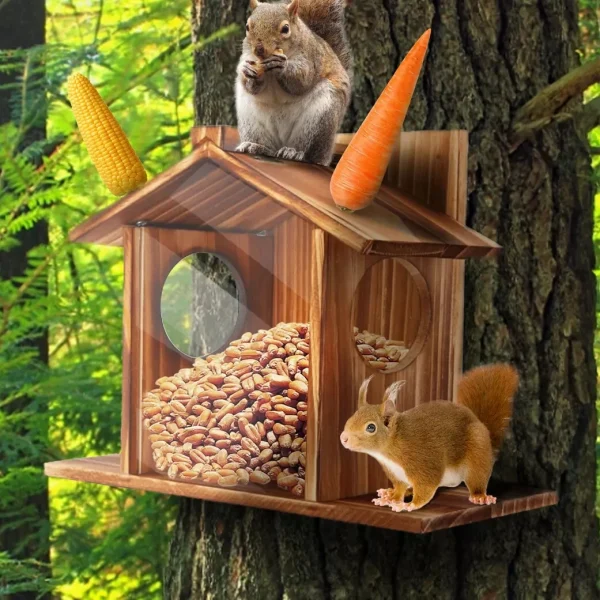 Wood Squirrel Feeder