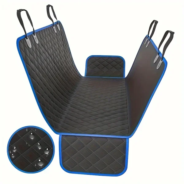 A black pet car mat 100% waterproof and stain resistant, machine washable